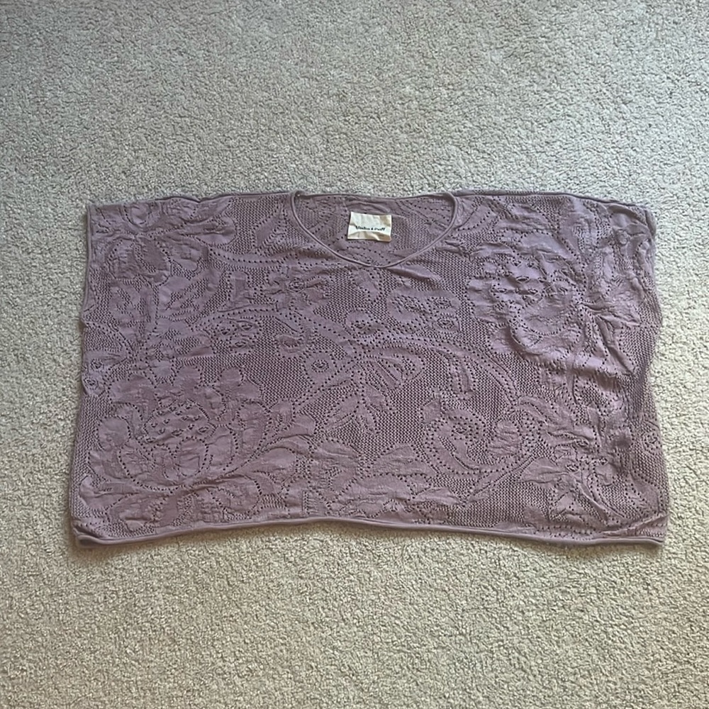 Misha and Puff Cropped Lace Tee